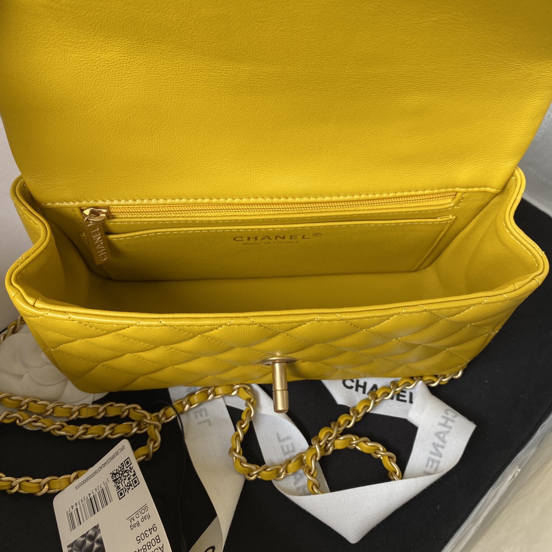 Small Classic Flap Lambskin Handbag Shoulder Bag AS2431 Yellow